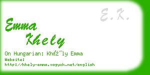 emma khely business card